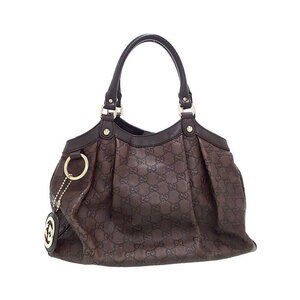 Gucci Sukey Tote Shoulder Bag GG monogram canvas leather Beige Brown
